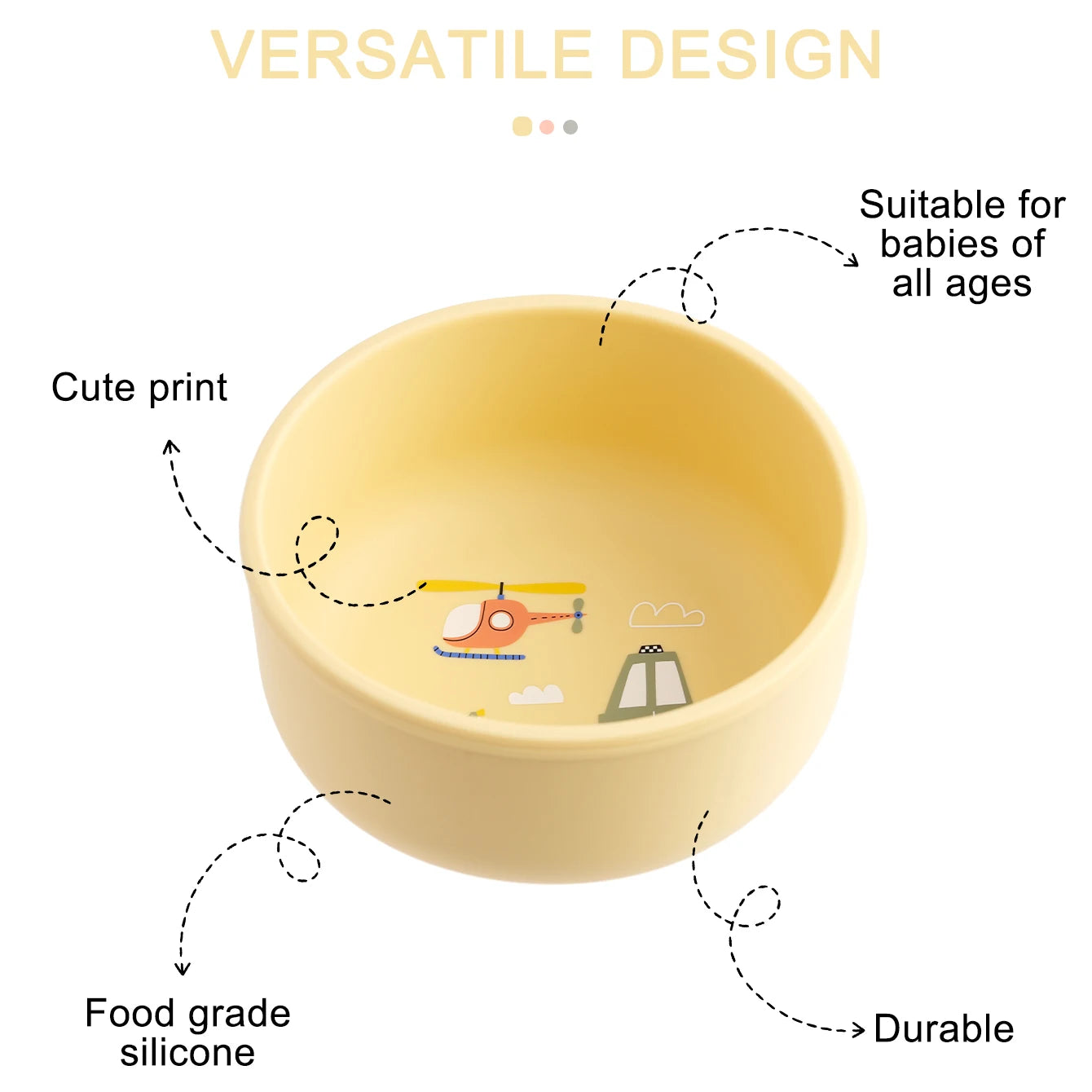 Silicone Baby Feeding Bowl – BPA-Free Non-Slip Toddler Bowl (Easy Grip Design)